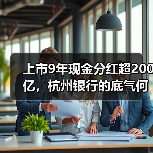 上市9年现金分红超200亿，杭州银行的底气何在？（图3）