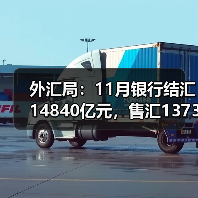 外汇局：11月银行结汇14840亿元，售汇13732亿元（图1）
