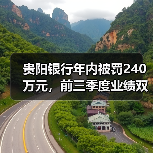 贵阳银行年内被罚240万元,前三季度业绩双降,不良率升至九年高位(图1) 贵阳银行年内被罚240万元,前三季度业绩双降,不良率升至九年高位(图1)