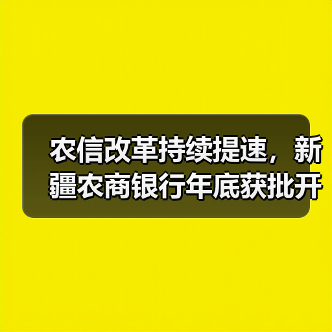 农信改革持续提速，新疆农商银行年底获批开业，年内至少七地省级银行登场（图2）