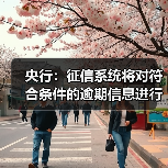 央行:征信系统将对符合条件的逾期信息进行自动识别和统一处理(图4) 央行:征信系统将对符合条件的逾期信息进行自动识别和统一处理(图4)