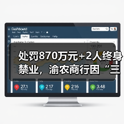 处罚870万元+2人终身禁业,渝农商行因“三查”相关问题再次被罚!前三季营收增长近乎停滞(图2) 处罚870万元+2人终身禁业,渝农商行因“三查”相关问题再次被罚!前三季营收增长近乎停滞(图2)