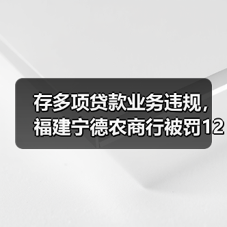 存多项贷款业务违规,福建宁德农商行被罚125万元(图1) 存多项贷款业务违规,福建宁德农商行被罚125万元(图1)