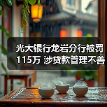 光大银行龙岩分行被罚115万 涉贷款管理不善等(图1) 光大银行龙岩分行被罚115万 涉贷款管理不善等(图1)