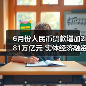 6月份人民币贷款增加2.81万亿元 实体经济融资需求显著回升(图4) 6月份人民币贷款增加2.81万亿元 实体经济融资需求显著回升(图4)