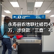 永寿县农信联社被罚45万，涉贷款“三查”不到位（图1）